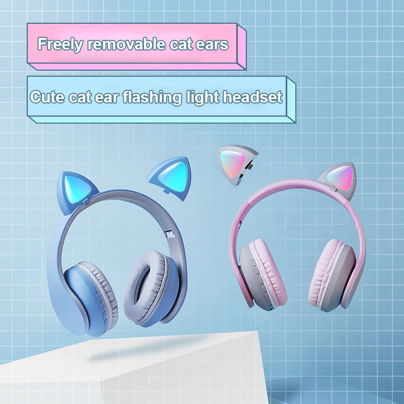 

Cat Ear Head-mounted Wireless Bluetooth Headphone Surrounding High Quality Sound Foldable Fashionable Gaming Streaming Headsets