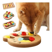 high quality pet interactive toys foraging food treated wooden cat dog toy feeder iq training pet puzzle toy bone paw shape 1pcs