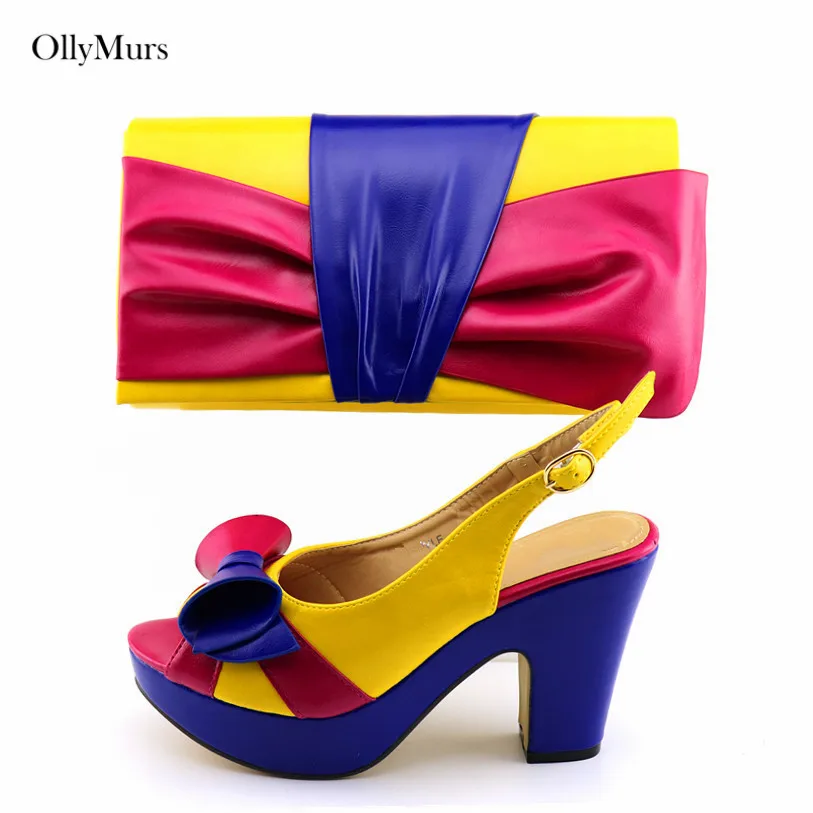 

Summer New Arrival High Heels Shoes And Evening Bag Set 2020 Elegant High Quality Sandals Shoes And Bag Set For Party Dress