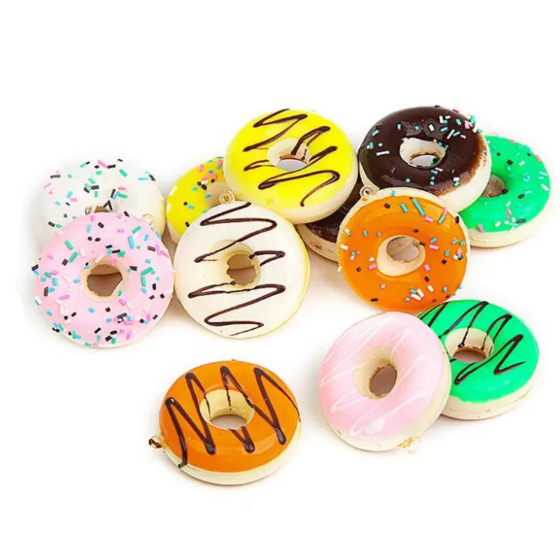 

2pcs Sweet donut Doughnut fridge magnet Refrigerator message magnet Magnetic Stickers Simulation Food home decor