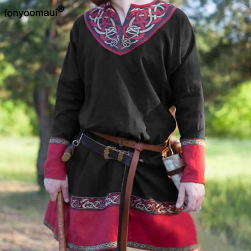 Мужская туника рубашка с длинным рукавом| |