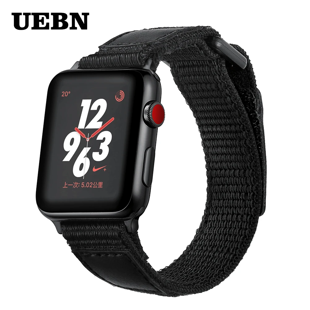 Ремешок спортивный UEBN для Apple watch Series 5 нейлоновый сменный Браслет iWatch 40 мм 44 42 38