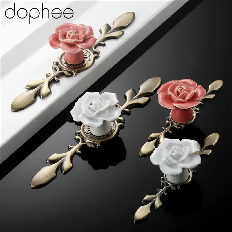 Розовая керамическая ручка дверные ручки шкафчик фотошкаф для кухни цинковый