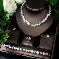 hibride luxury 4pcs water drop jewelry set for women zirconia wedding accessories bride jewelry set bijoux mariage parure n 1083