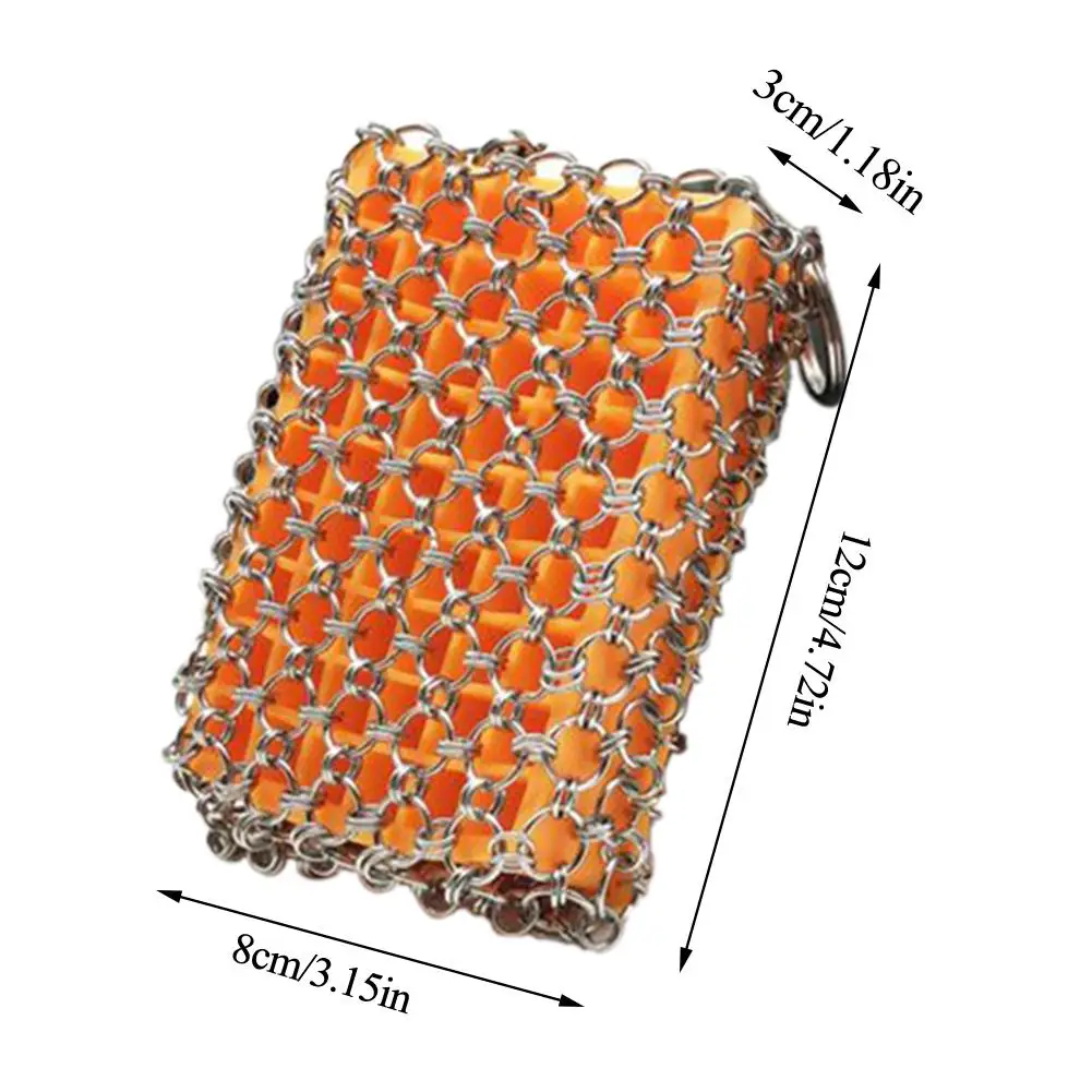 Чугунный очиститель из нержавеющей стали скруббер Chainmail для кастрюли сковородки