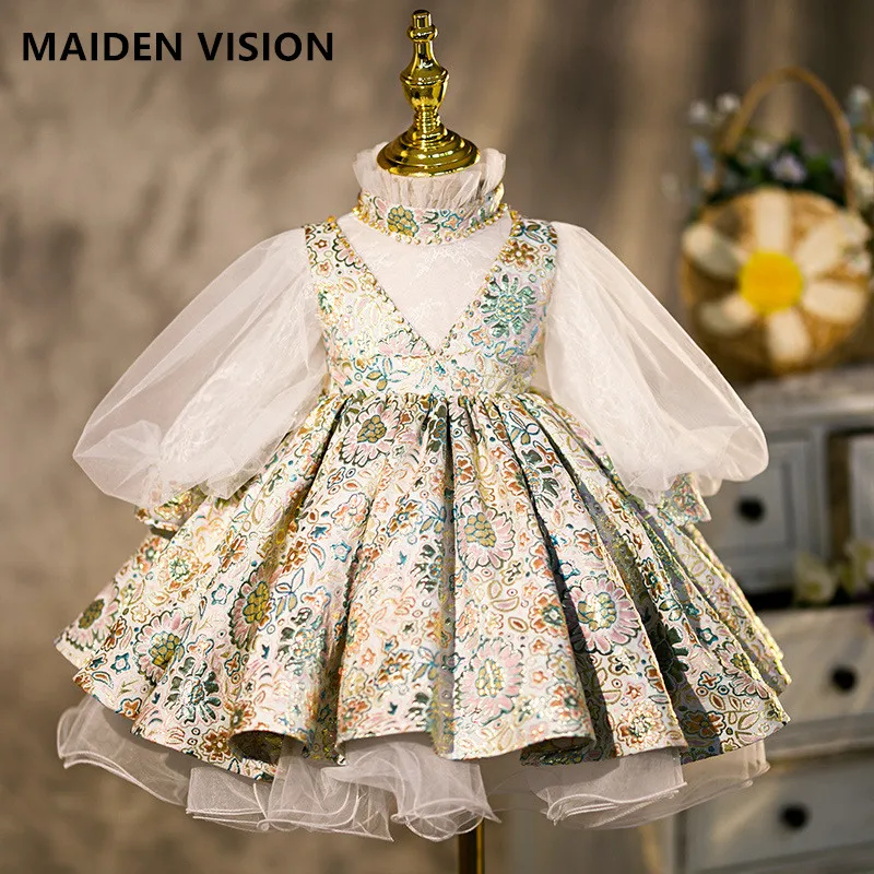 

Girl Dress Spanish vintage court dress for Girls Wedding Dresses tutu princess1st birthday party Baby Girl Dress infant outfit