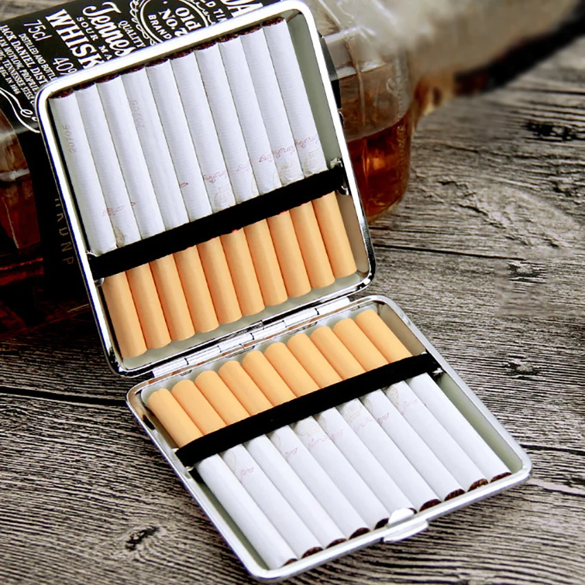 20 палочек коробка для хранения сигарет креативный металлический кожаный