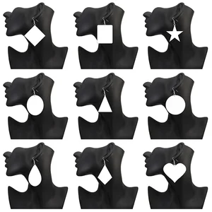 SOMESOOR 13 форм под заказ геометрические деревянные висячие серьги персонализированные фотографии печатные петли большой кулон Висячие для женщин Подарки