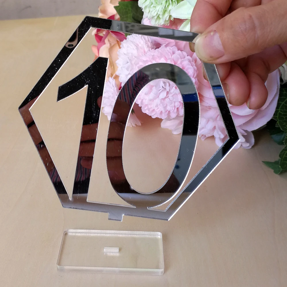 1-20 знаков шестиугольник настольные номера база для свадьбы День рождения Декор