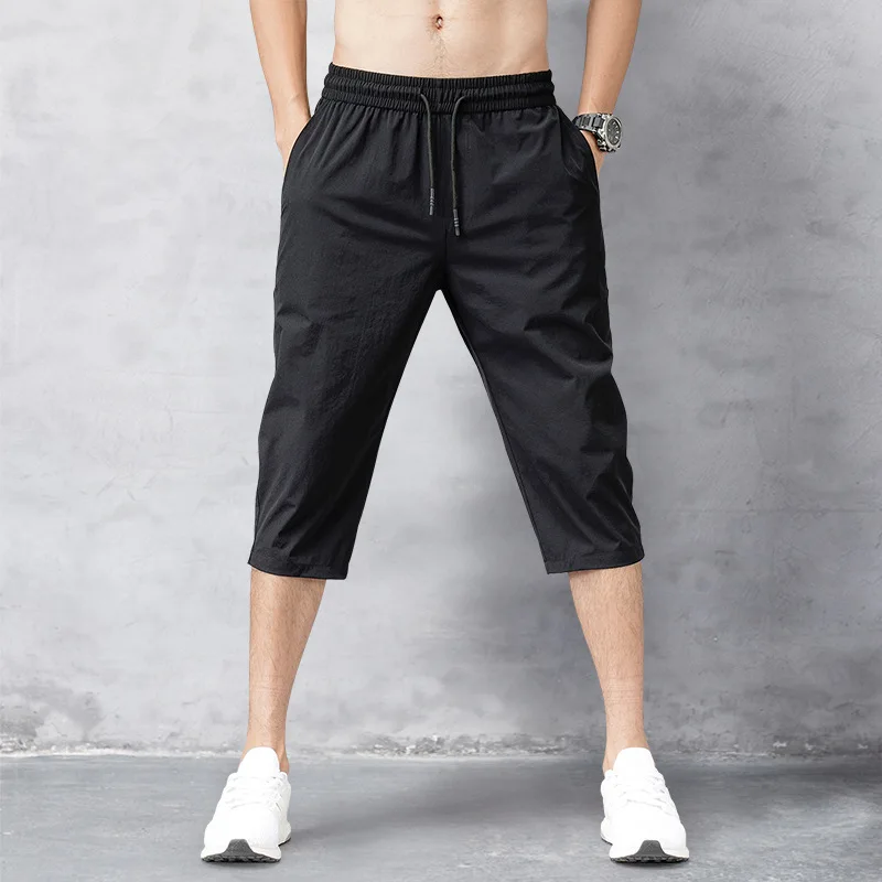 Мужские шорты летние бриджи 2020 тонкие нейлоновые брюки длиной 3/4 мужские бермуды быстросохнущие пляжные черные мужские длинные шорты