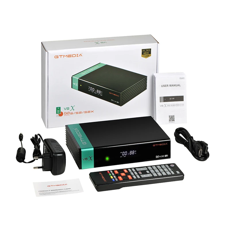 5 шт. Gtmedia V8X DVB S2 спутниковый ресивер Builtin wifi Поддержка H.265 S/S2/S2X VCM/ACM/ AVS + better V8 NOVA V9