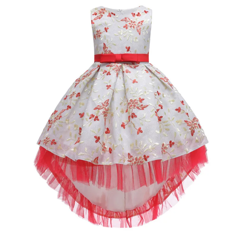 Платье кружевное с вышивкой для девочек элегантное вечернее платье принцессы