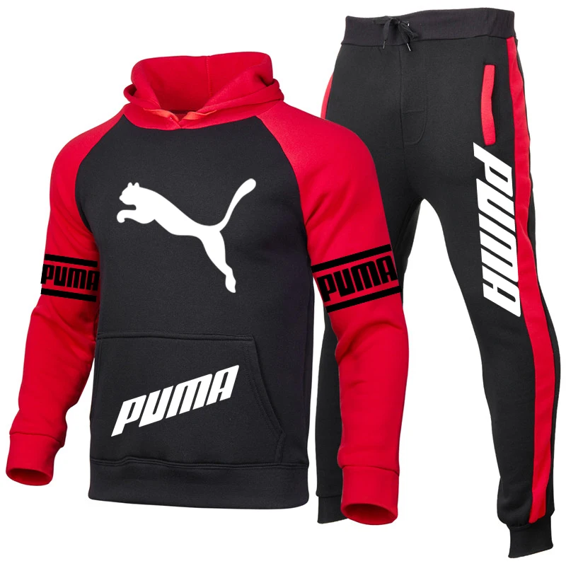 

2021 Brand Men's Hoodie Pants 2-Piece Sweatpants Suit Pocket Sweatpants Men's Suit