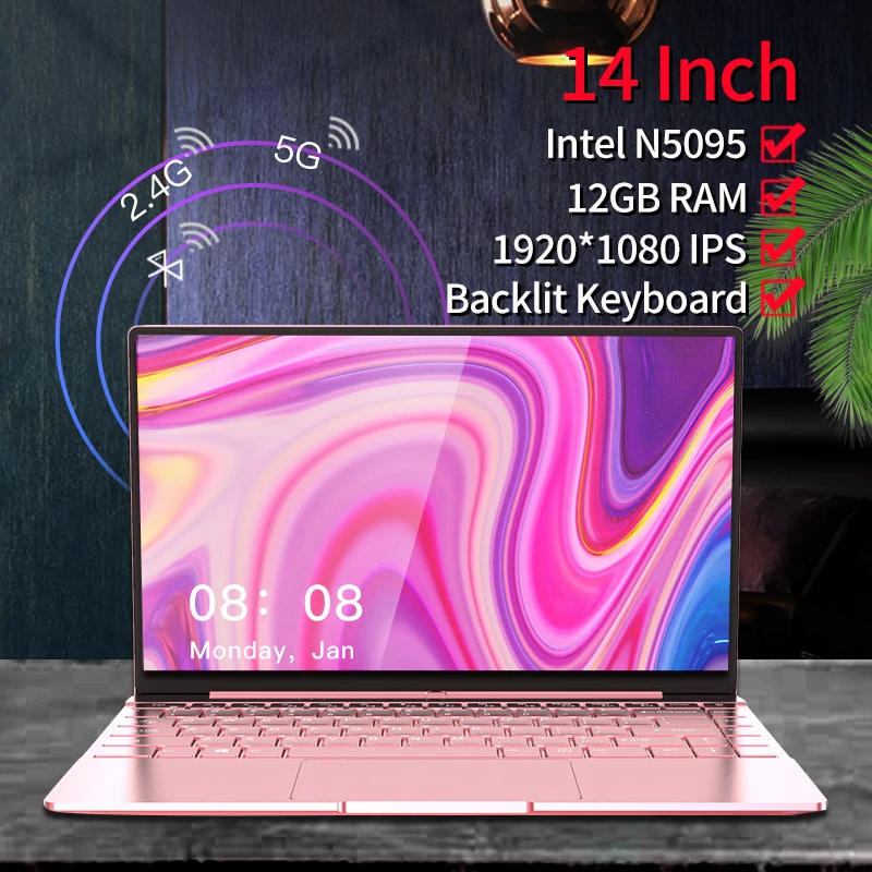 

Ноутбук Intel N5095, DDR4, 12 Гб ОЗУ, ТБ SSD, 14 дюймов, новый ЦП Windows 10 Pro, четырехъядерный процессор, клавиатура с подсветкой 1920x108 0, ноутбук, компьютер, ПК