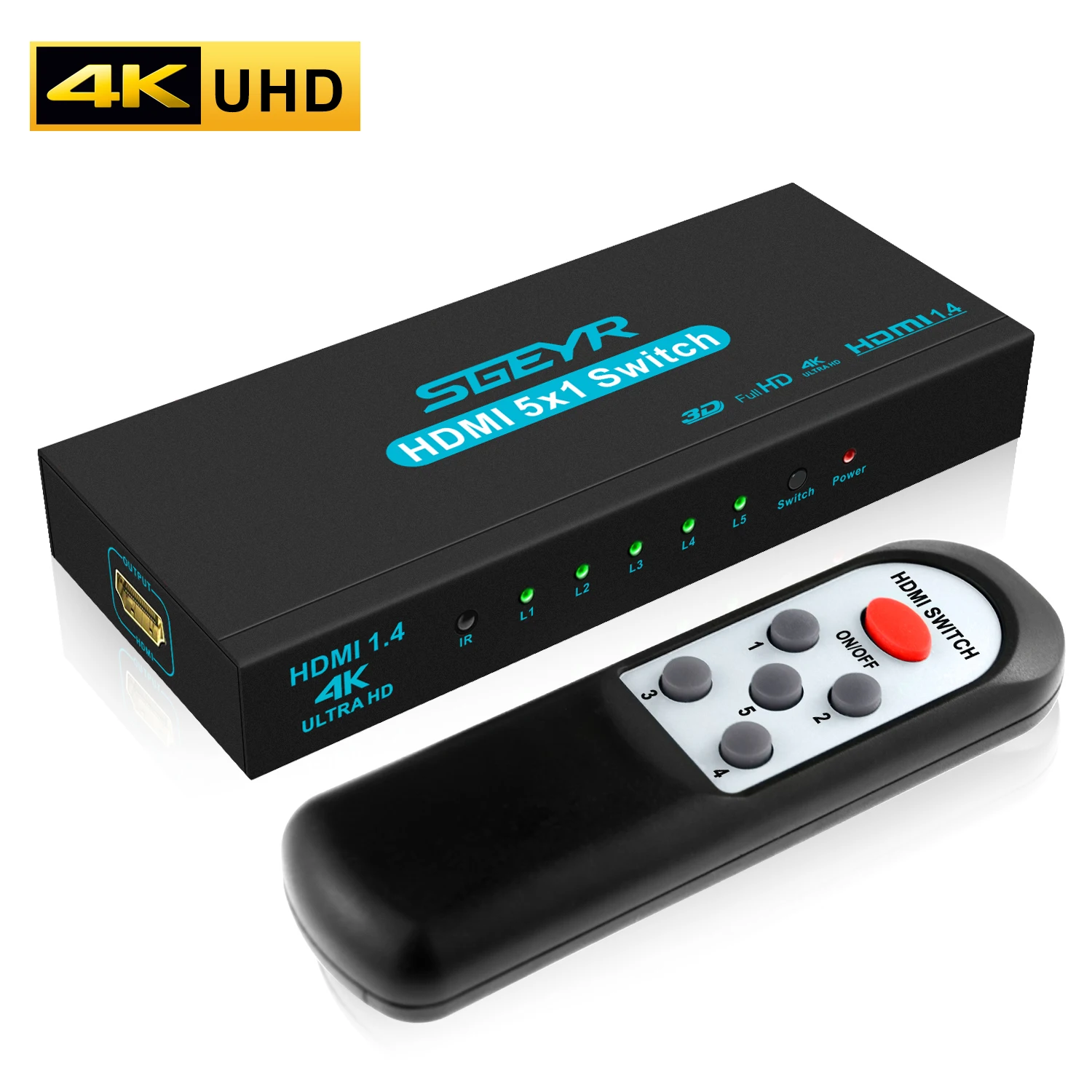 SGEYR HDMI сплиттер переключатель 5 вход 1 выход HDMI адаптер коммутатор 5X1 4K HDMI переключатель для xbox 360 PS4/3 Smart Android HDTV