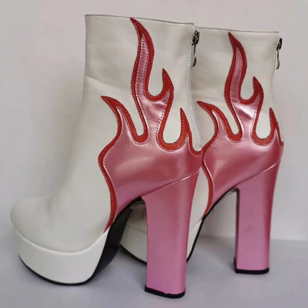 

SARAIRIS Hot Sale Party Patchwork Ankle Boots Cool Dress Platform Boots Women Fashion High Heels Shoes Woman