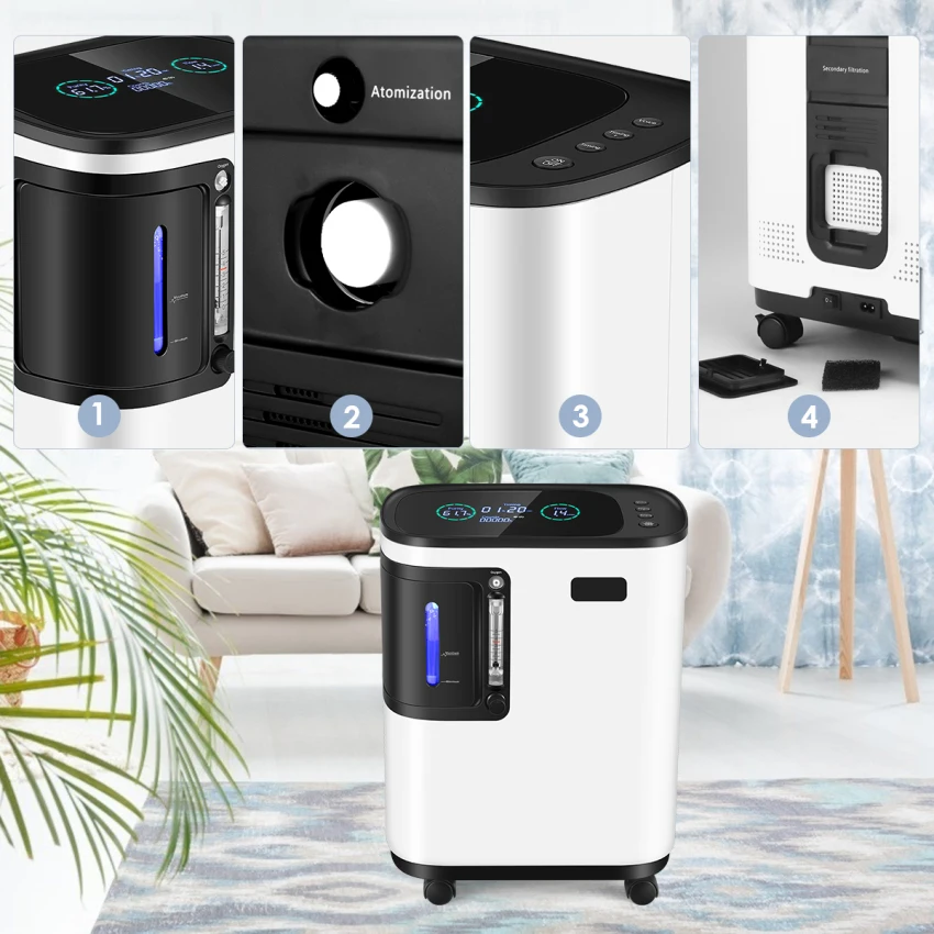 

TTLIFE 1-7L/min Portable Oxygen Concentrator Oxygen Making Machine Homecare Oxygen Generator Adjustable Air Purifier No Battery