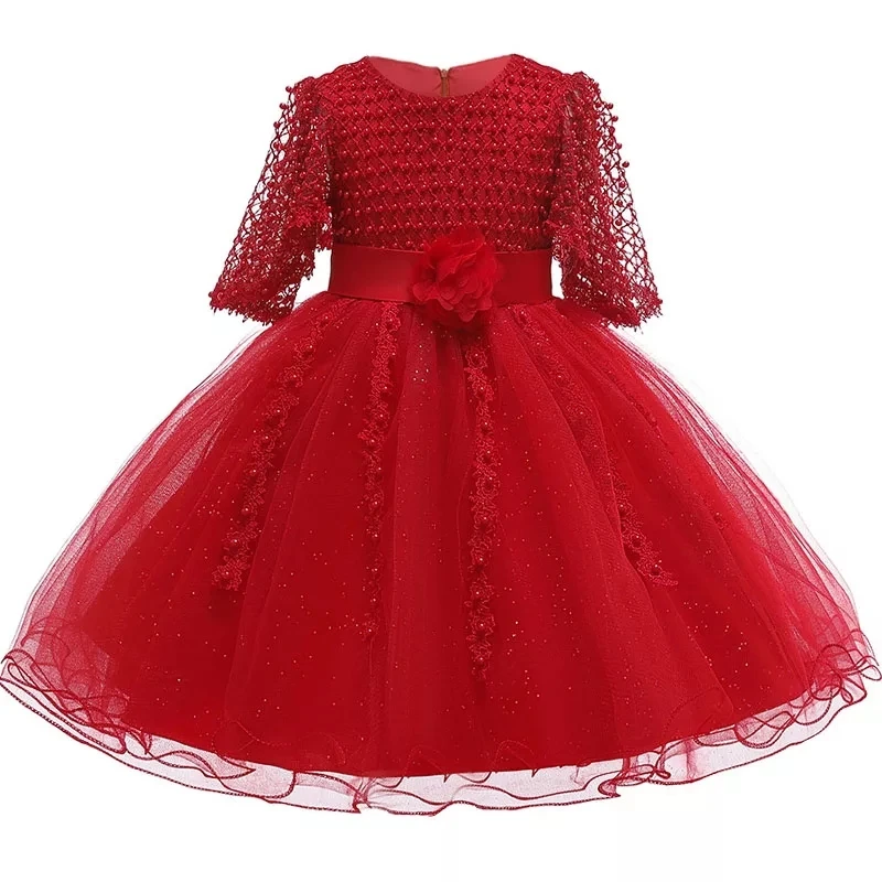 Baby Girl Tutu Dress for Wedding Party Embroidery Beaded Gold lace Flowers Princess Christmas winter children Ball Gown Dresses | Детская