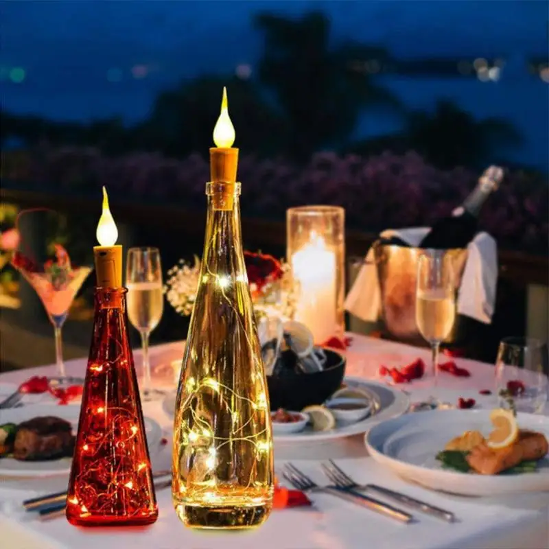

1PC LED Holiday Light String Candle Flameless Wine For home DIY decor Fairy Light Mini Lights Flame String Cork Bottle Cork M5P4
