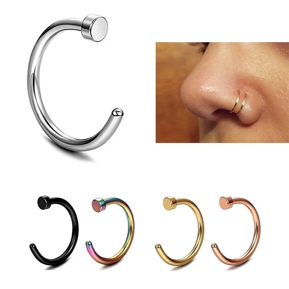 

Steel Nose Ring C-shaped Nose Nail Piercing Jewelry Fashion Titanium Steel Nose Ring Nostril Body Piercing Jewelry