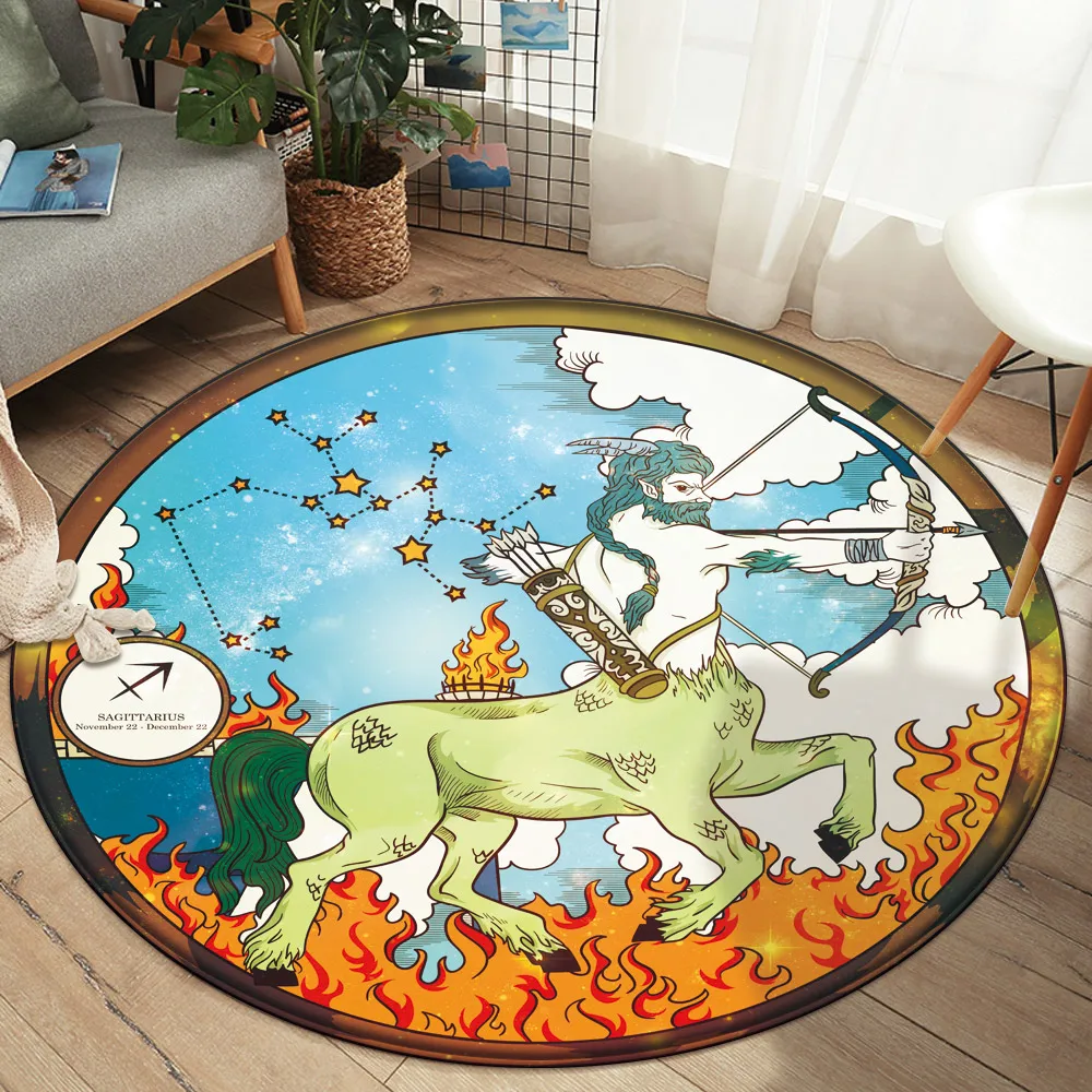 

Non-slip Carpet Bedroom Home Decor 12 Constellation Sagittarius Pattern Rectangle Round Rug Floor Room 2020 Mat Carpet Living