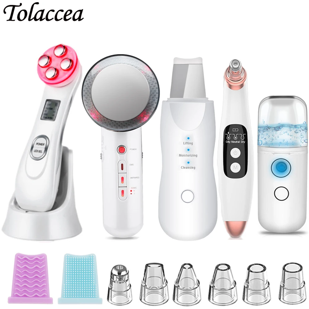 

EMS Radio Frequency Blackhead Remover Ultrasonic Cleaning Skin Scrubber Body Slimming Fat Burner Massager Beauty Instrument