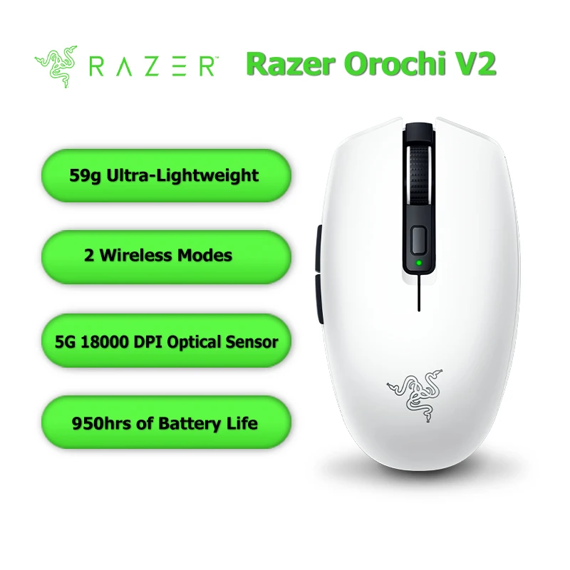 

Новая беспроводная легкая игровая мышь Razer Orochi V2-2 беспроводных модели-искусственный Улучшенный оптический датчик 18000 DPI