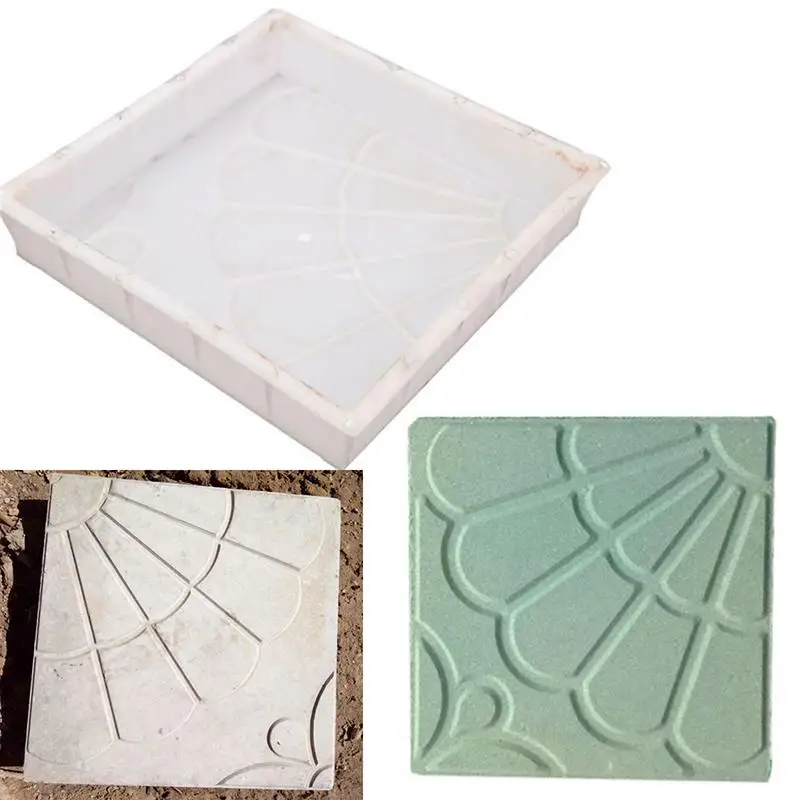 

1xBrick Stone Mold Pavement DIY Path Maker Mold Paving Cement Brick Garden Decor