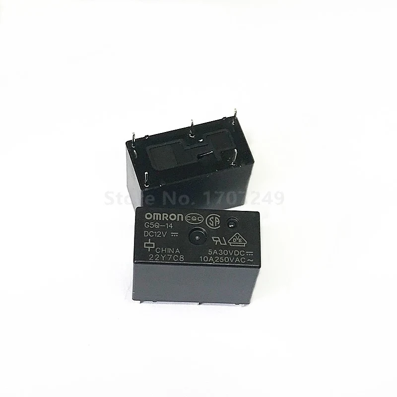 10 шт./лот OMRON Реле G5Q-14 G5Q-14-5V DC5V G5Q-14-12V DC12V G5Q-14-24V DC24V 5A 5pin альтернативные G5Q-1 G5Q-1-EU - Габаритные размеры: DC12V