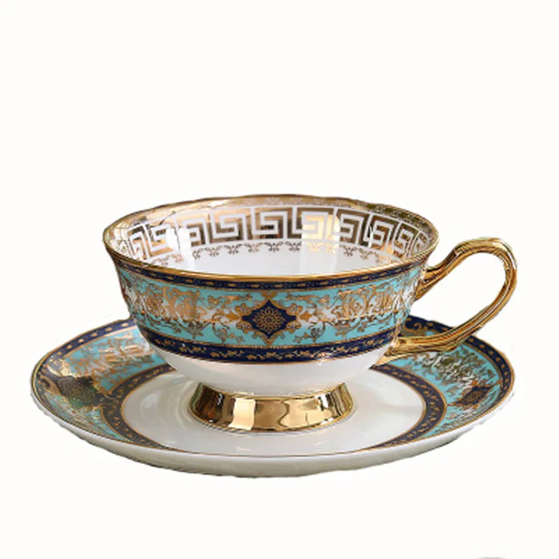 

High-end European Coffee Cup set English Bone China Afternoon Tea Teaset Ceramic Couple Mug Safflower Teacup Phnom Penh