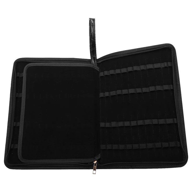 

1PC Brown Color Fountain Pen PU Leather Case Storage Holder with Large Capacity Fountain Pen Case PU Leather Black