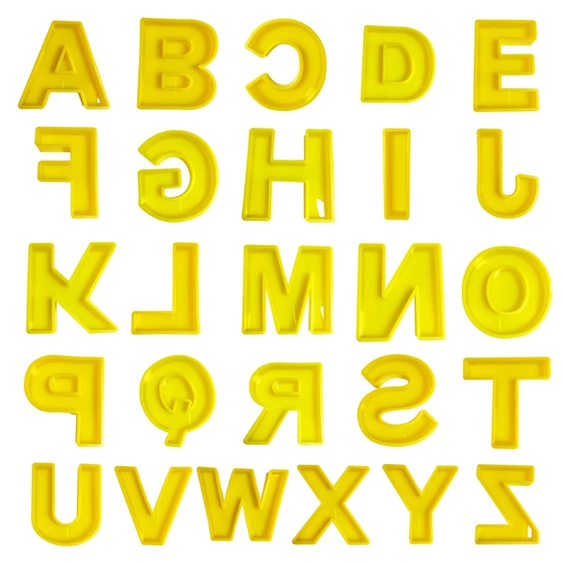 

Jewelry Pendant Alphabet Epoxy Resin Mould English Letter Silicone Mold Keychain Pendant for Birthday Home Decoration