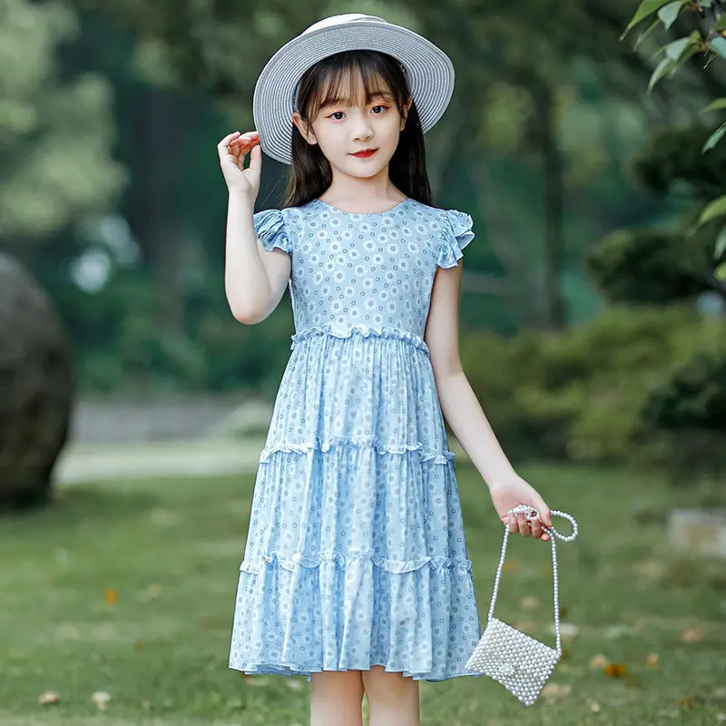 

2021 Spring Autumn Girls Dress Princess Kids Dresses for Girls Print Casual Wear Dress Vestido Robe Fille Children Clothing D663