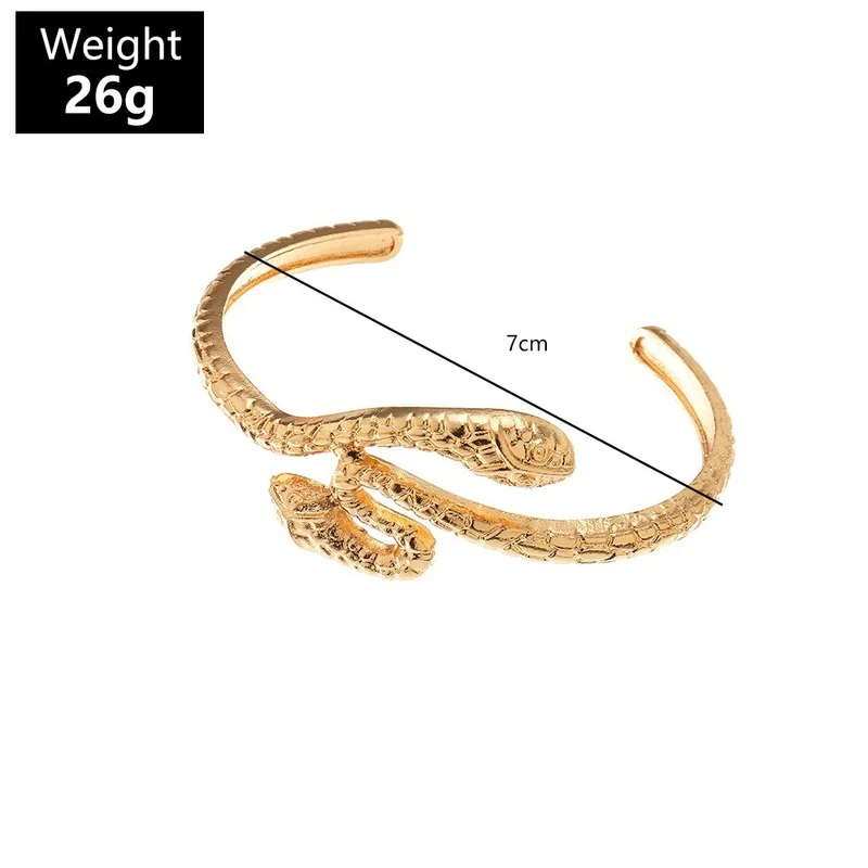

New Retro Alloy Snake Adjustable Bracelet For Women Fashion Punk Exaggerated Animal Gold Metal Open Bangle Jewelry Wholesale