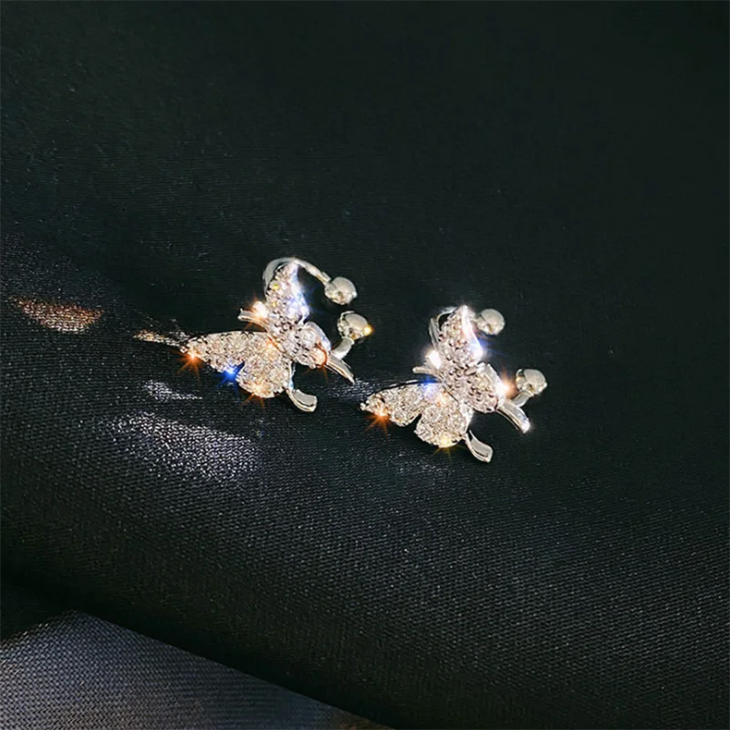 

Korean Fashion Butterfly No Pierced Ear Bone Clip And Elegant Stud Earrings For Women 2021 Trend New