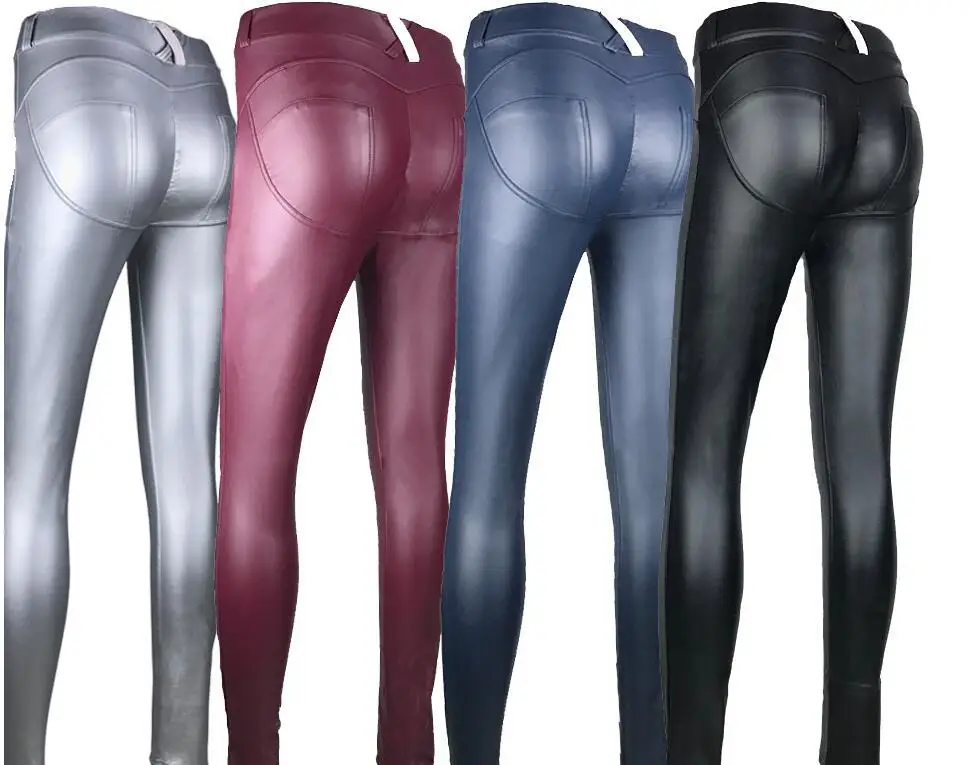 

Europe and America peach hip leather pants AliExpress explosions pu leather pants women's leggings fitness pants