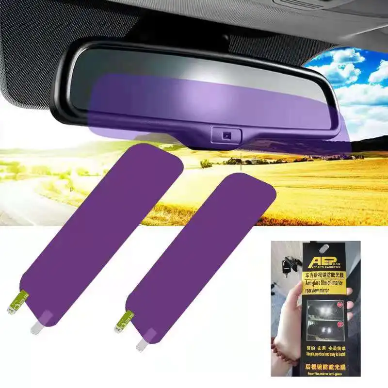 

Car Interior Rearview Mirror Night Reversing Blocking Antiglare Film Nano Protective Film For Car Sticker Accessories Universal
