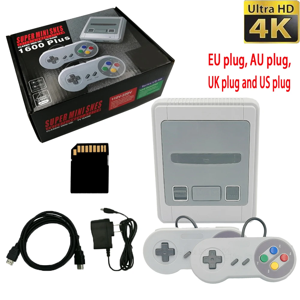 1600 игр 64 Bit Arcade 4K Mini HD TV Ретро видео игровая консоль контроллер ручной