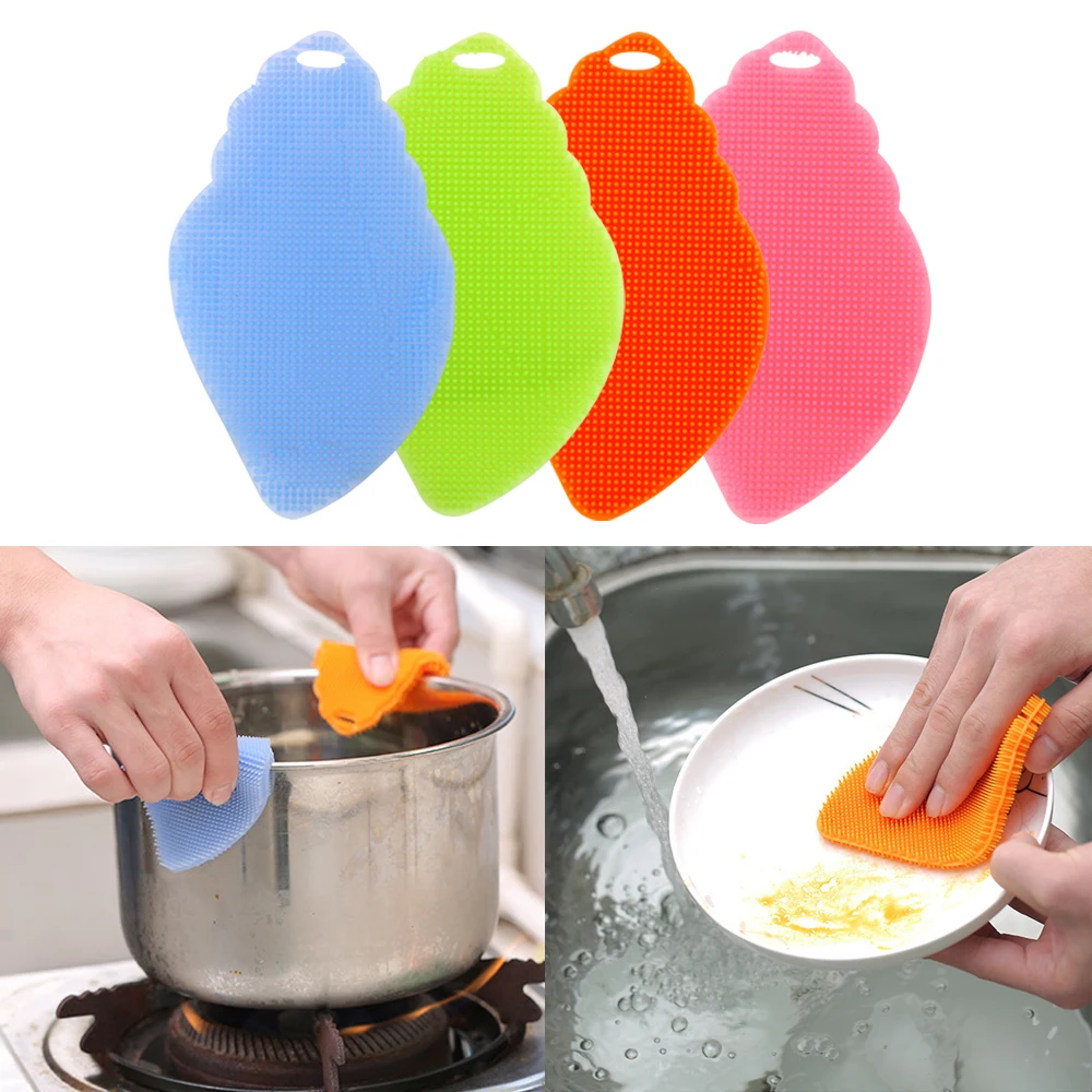 

Чистящая Щетка для овощей и фруктов, губки для чистки посуды, чистящие колодки, силиконовая Чистящая Щетка для кастрюль, кухонные принадлеж...