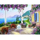 Алмазная 5D картина сделай сам, пейзаж в Эгейском море, полная вышивка, мозаика, картина с греческим морским пейзажем, домашний декор, подарок FG614