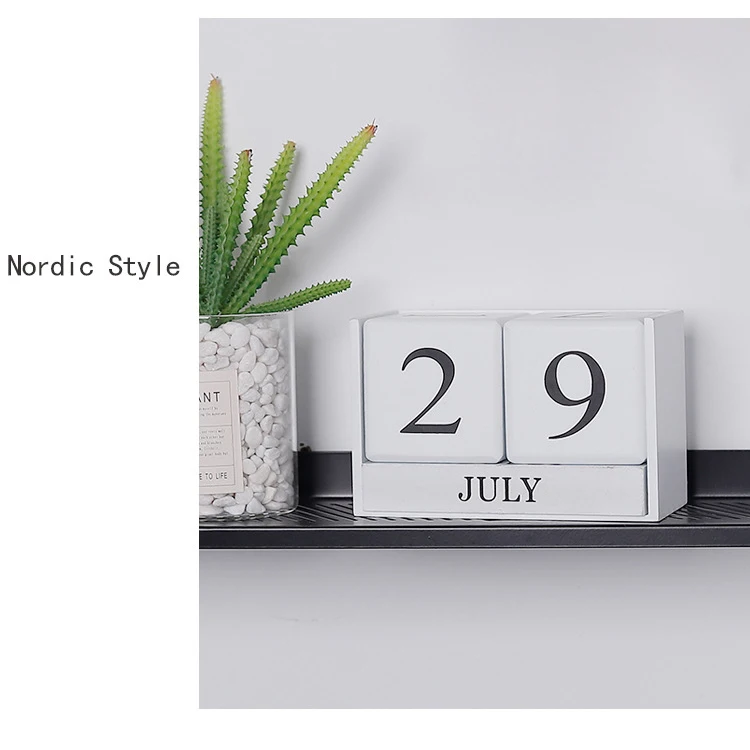 Деревянный креативный настольный календарь вечный украшения для дома кабинета