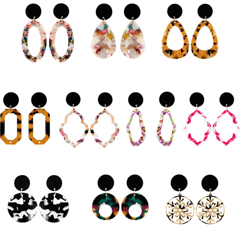 Женские серьги в богемном стиле 2019 ацетат с подвеской модные аксессуары