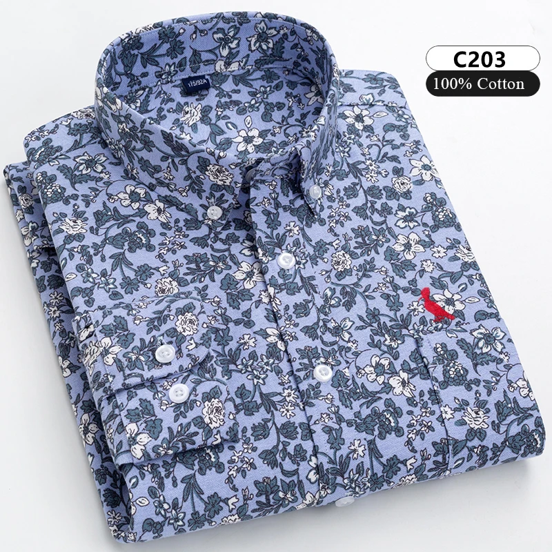 2021 Reserved  Aramy Men's cotton shirt long-sleeved printing business men's casual shirt regular version fashion with pockets