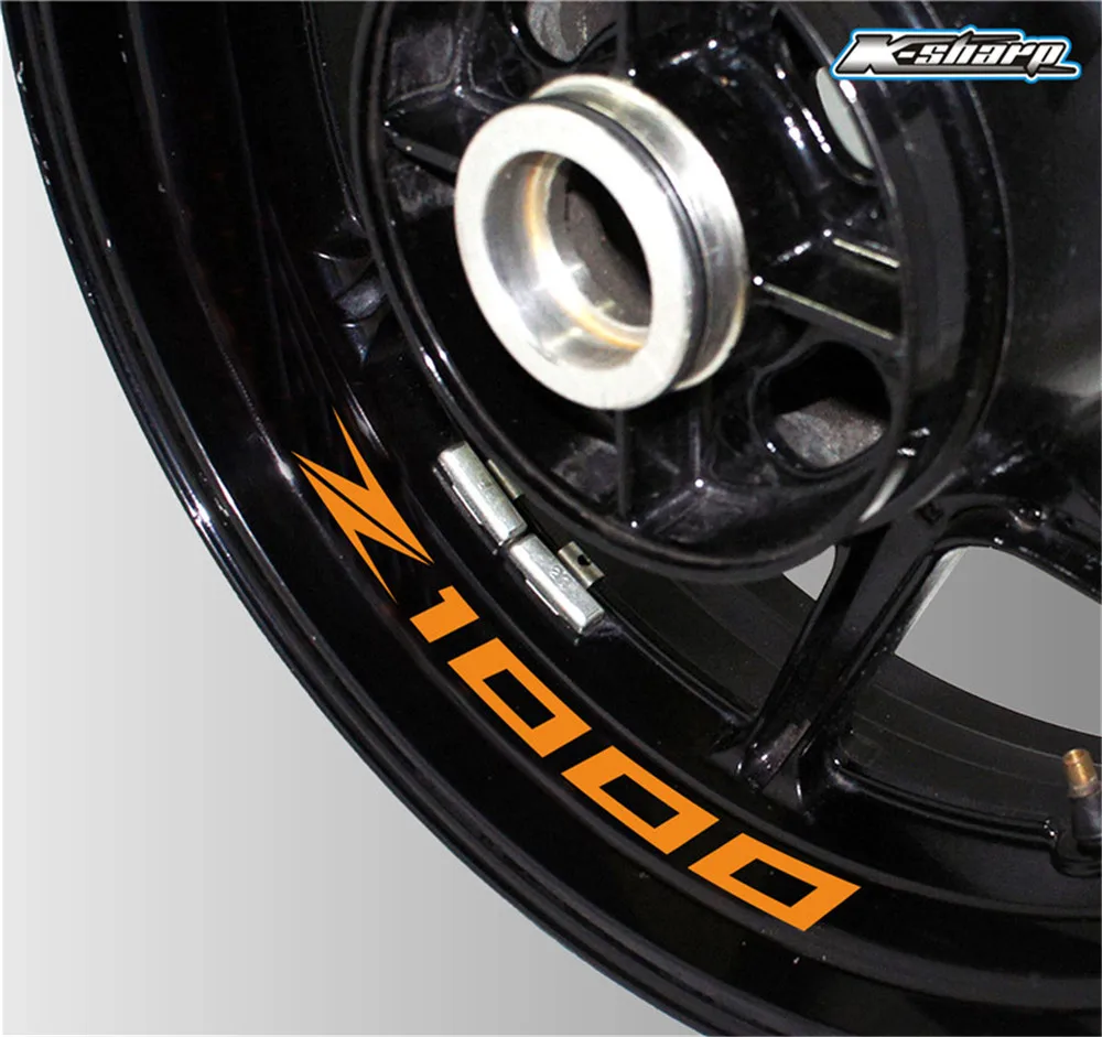 

Motorcycle sticker waterproof decorative wheel stripe logo with reflective MOTO inner ring decal for KAWASAKI Z1000 z 1000