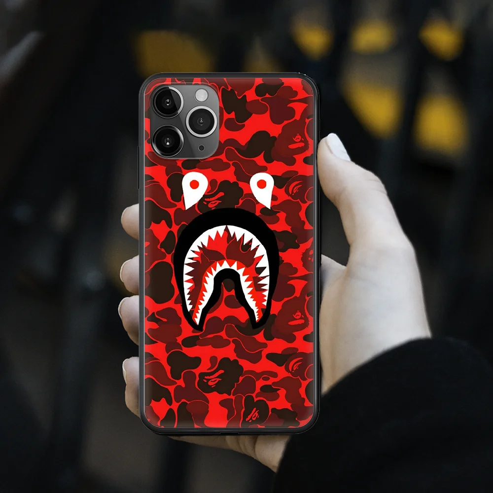 

Fashion sports brand Bape Phone Case cover For iphone 6 6S 7 8 PLUS 12 mini X XR XS 11 PRO SE 2020 MAX black Coque Pretty Shell