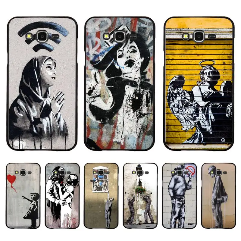 

Street Art Banksy Graffiti Phone Case For Samsung Galaxy J4plus J6 J5 J72016 J7prime cover for J7Core J6plus Coque