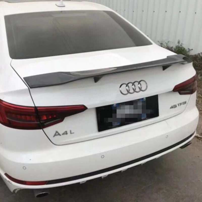 Черный спойлер для заднего багажника из углеродного волокна стиль R Audi A4 B8 B8.5 B9 2009