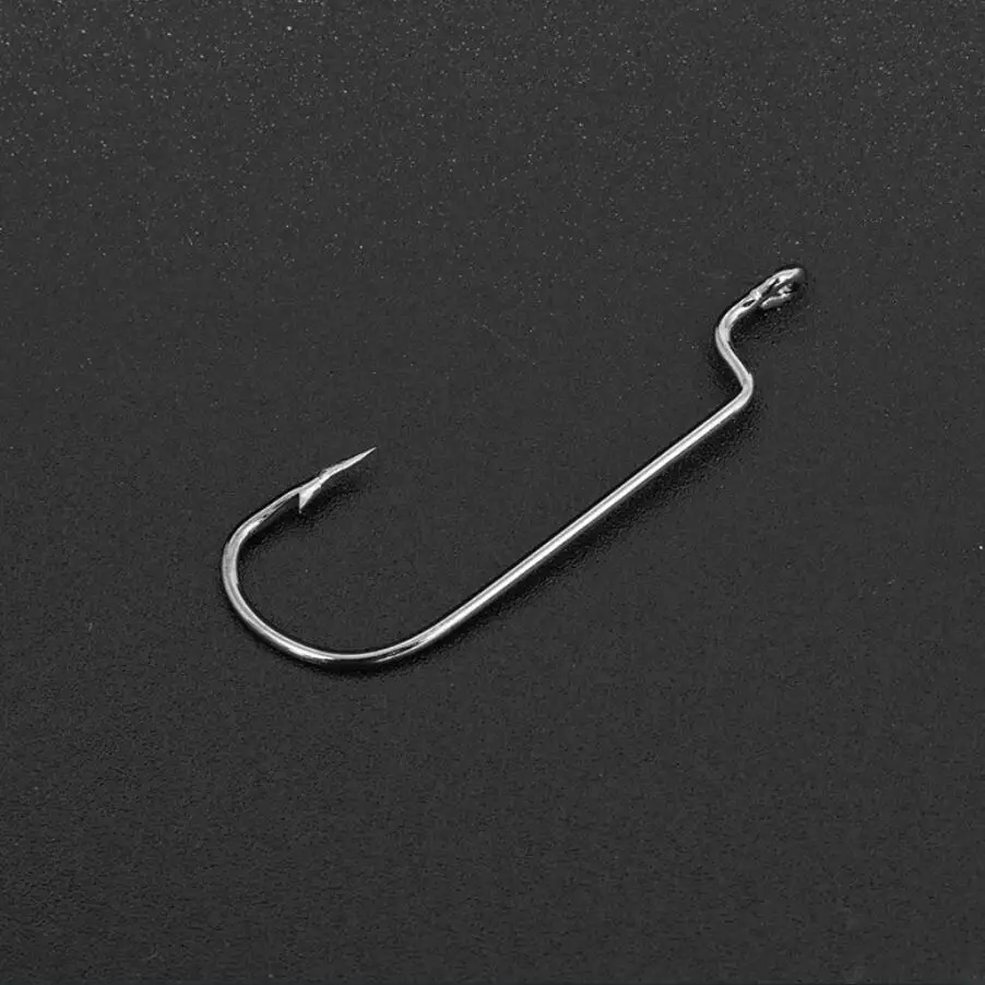 50pcs/lot Size: 6#--5/O High Carbon Steel Fishing Hooks Narrow belly Crank hook Soft bait Worm hooks | Спорт и развлечения