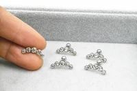 50pcs body jewelry piercing shine gems stainless steel earring ear helix bar rings ear cartilage ear diath rings new