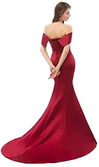 

ANGELSBRIDEP Mermaid Evening Dresses Vestidos de festa Sexy Off-Shoulder Court Train Special Occasion Prom Party Gowns HOT